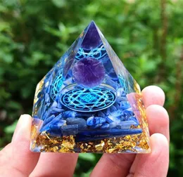 Natural Stones Crystal Orgonite Pyramid Amethyst Peridot Energy Generator Reiki Chakra Lucky Healing Meditation Tool Home Decor 223529669