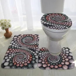 Abdeckungen Flanell WC 3D Househ rutschfeste Toilettensitzabdeckung Badezimmer Pad Bodenmatte Teppich Teppich Sockel Teppich Deckel Toilettenabdeckung 3 Teile/satz ZCL513
