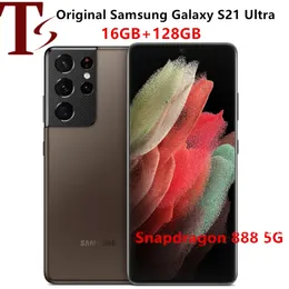 Odnowiony Samsung Galaxy S21 Ultra 5G G998U1 Odblokowany telefon 6.8 "Octa Core 108MP40MP 12GB RAM Snapdragon 888 128G 5PCS