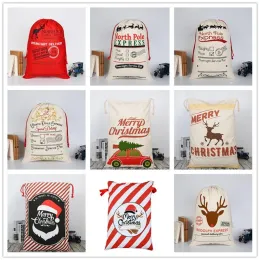 Christmas Gift Bag Large Heavy Canvas Drawstring Santa Bags Gifts For Kids Good Quality Indoor Xmas Decoration 08 ZZ