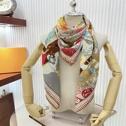 Роскошный дизайнерский шарф Шарф-бандо Многоцветный шелковый L Дизайнерский шелковый шарф Аксессуар