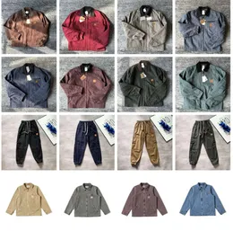 Designer Mens Jackets Vintage Washed Canvas Jacket Carhart Pullover Coat Lapel Neck Woolen Clothes Carharttles Outwear Padded Coats Hip Hop Long Pants 8352ESS