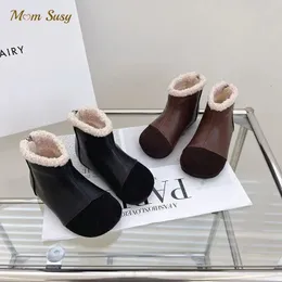 Boots Fashion Baby Boy Girl Ankel Boot Winter Autunm Spring Child Pu Leather Warm Fleece Shoes Short 14yy 231127