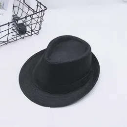 Stingy Brim Hats Anglary Classic Headwear Men Jazz Gentleman Retro Fedoras Dance Solid Wild Hat Accessories Caps