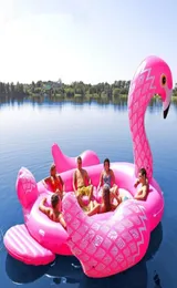Stor pool passar sex personer 530 cm jätte påfågel flamingo enhörning uppblåsbar båtpool float luft madrass simning ring part5076763