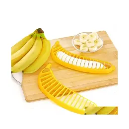 フルーツ野菜ツールキッチンガジェットプラスチックバナナスライサーカッターサラダメーカークッキングカットチョッパードロップデリバリーホームガーデンダイニング卸売