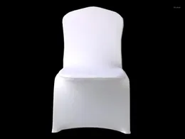 100 st El White Lycra Spandex Chair Cover Wedding Party Christmas Banket Dining Office Stretch Polyester Covers4397125