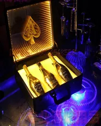 Customized Logo Rechargeable LED Ace of Spade Case Lighting Champagne Bottle Carrier Box for Wedding Night Club Party Lounge Bar8650198