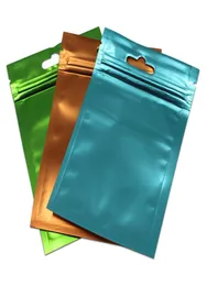 Front Clear Plastic Back Matte Colorful Aluminum Foil Bag Package Bag Jewelry Craft Gifts Mylar Storage Pouch Hang Hole4014325