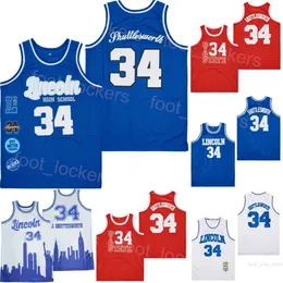 High School Lincoln Basketball Jerseys 34 Jesus Shuttlesworth UConn Connecticut Huskies Big State Moive Pullover College All Stitched University Hiphop Shirt