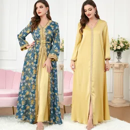 Ubranie etniczne luksus haftowe muzułmańskie zestawy dla kobiet Ramadan femme abaya sukienka islamska jalabiya ubrania marokańskie kaftan szatę 230426