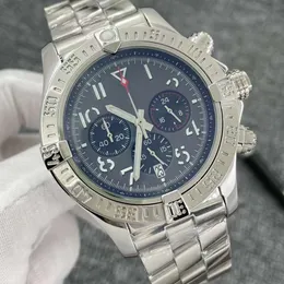 Avenge Limited Grey Dial Watch kwarc chronograf zasilanie bateria randka Mężczyźni Watch Stal nierdzewna Pasek na rękę Seawolf Męskie na rękę