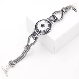 Link Bracelets Arrival T-Bar Toggle Clasp Snap Bracelet DIY Bangle Liobonar Buttons Charms Jewelry For Women Bijoux Pulsera