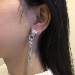 Leopard Dangle Ear Ring Designer Earring Tassel örhängen Stylish Fashion Leopard Earring for Women