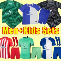 Men Kids Soccer Jerseys 23 24 Joao Felix 2023 2024 M. Llorente Correa Camiseta Football Shirts Griezmann R. de Paul Cunha Carrasco Atletico Madrids Full Kit Sockin