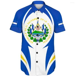 Camicie casual da uomo EL SALVADOR Paese salvadoregno Maglia da baseball stampata in 3D Camicia estiva T-shirt da uomo Taglie forti Abbigliamento da strada