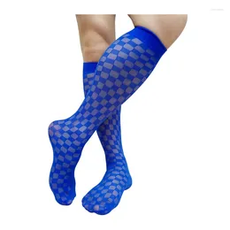 Men's Socks See Through Mens Formal Ultra Thin Sheer Sexy Long Tube Knee High Male Dress Suit Stocking Sock Gentlemen Business Hose