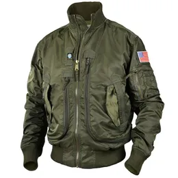 Erkek Ceketler Erkek Taktik Askeri Büyük Cep Pilotu Beyzbol Hava Kuvvetleri Ceket Ordusu Bombacı Ceket Stand Yakası Motosiklet Dış Giyim 231128