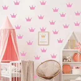 Cadeau cadeau 1 feuille polychrome couronne stickers muraux chambre d'enfant décorer décalcomanies en PVC princesse bébé chambre décoration fournitures