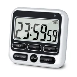 Timery kuchenne cyfrowe zegar ekranu duży wyświetlacz kwadratowy liczba gotowania w górę odliczanie alarm Przypomnij spać stopwatch zegar 231128