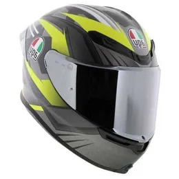 Capacetes de motocicleta de luxo AGV capacetes descobertos masculinos e femininos K6 Excite Matt Camo Amarelo Full Face todos os novos E2206 WN 771O 6K78