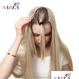 Hair Pieces Sarla U Part Clip In Extension Clip-On Natural Thick False Fake Synthetic Blonde Long Straight Hairpieces 16 20 24 Inch 28 Dhurv