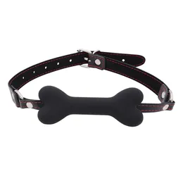 Fetish Sesso Orale PU Pelle Silicone Osso Bocca Aperta Gag BDSM Bondage Labbra Anello Bavaglio Giocattoli Del Sesso Per Le Coppie