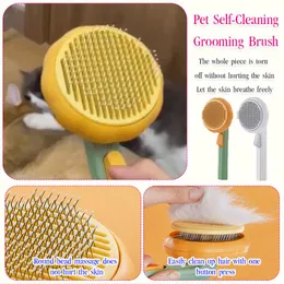 Grooming Pet Cat Comb Combing Cumpkin Self Cleaning Slicker comb for Dog Cat Puppy Grooming Brush Tool تزيل المعطف السفلي المتشابك