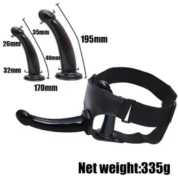 Dildos/Dongs Double Penis Dual Ended Strapon Ultra Elastic Harness Belt Strap On Dildo Vuxen Sex Toys For Woman Couples Anal Soft Dildos 231128