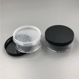 Rensa 50 g 50 ml plastpulver puff container fodral makeup kosmetiska burkar möta pulver blusher lagringslåda med sifter lock lelth