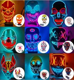 designer face mask Halloween Decorations Halloween Glow mask PVC material LED Halloween Women Men Mask costumes for adults home de3087521