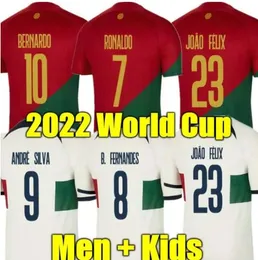 22 Portugal soccer jerseys RUBEN NEVES JOAO FELIX BRUNO RONALDO FERNANDES Portugieser 22 23 Portuguese football shirt Men kit