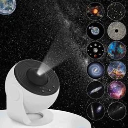 أجهزة العرض الليلية الخفيفة Galaxy Projector Starry Sky Children's Rotating Planetarium Light Bedroom Day Valentine Gift Decoration Q231128