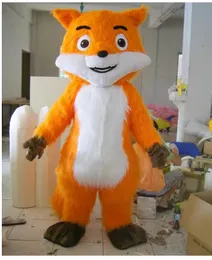 Long-Haired Fox Cartoon Mascot Costume Long Fur Husky Dog Wolf Outfits Performance Clothes Halloween Xmas Parade Suits