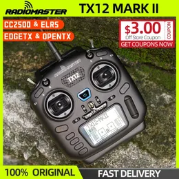 Outros eletrônicos RadioMaster TX12 MKII Mark 2 MK2 Rádio CC2500 ELRS EdgeTX OpenTX 16CH Transmissor de controle compatível com vários módulos Original 231128