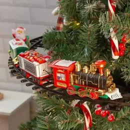 Brinquedo de Natal trem de Natal trem elétrico brinquedo árvore de Natal carro pista decoração de Natal trem presente de Natal carrossel de trem circular 231128