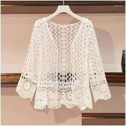 Womens Knits Tees Spring And Fall Korean Temperature Wire Woman Casual Cardigan Long Arm Renda Close West Style All Top Games Drop Del Dhcyw