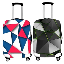 Stuff Sacks Geometric Pattern Luggage Protctive Cover1932 Inch Trolley Case Cover Travel Accessories Stretch Cloth Suitcase 231124