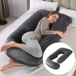Maternity Pillows J-shape Pregnant Pillow Bedding Accessories Solid Color Soft Comfort Full Body for Women Lactation Waist Supportvaiduryc