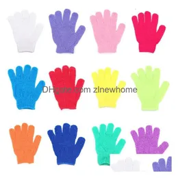 Bath Brushes, Sponges & Scrubbers Bath Brushes Five Finger Wash Gloves Household Thickened Pro Skin Exfoliating Bath-Gloves Nylon Bath Dhm7W