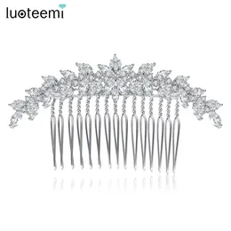 Wedding Hair Jewelry lueoteemi kwiat sześcien cyrkonu hairbum vintage styl elegancki kobiet