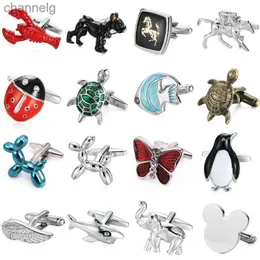 Cuff Links Novel Animal Cufflinks Butterfly turtle bee dog Fish wing design cuff-links French shirt Cuff buttons for successful men's gift YQ231128