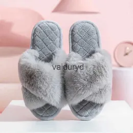 home shoes 2023 Winter Women Home Indoor Casual Slippers Female Flip Flops Fluffy Shoes Cross Design Slides Ladies Soft Warm Plush Slippersvaiduryd