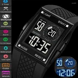 Wristwatches Skmei Fashion Men's Digital Watch Led Waterproof Dual Time Countdown Original Brand Male Alarm Clock Relogio Masculine