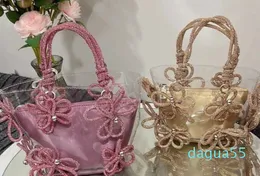 la nuova borsa da donna porta una borsa da fata francese con diamanti intarsiati, borsa con cesto di cavolo, secchiello, fiore di strass super scintillante