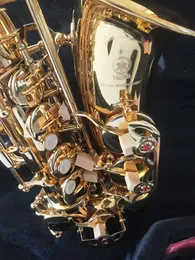 Neues Altsaxophon YAS-62 Gold Key Super Musikinstrument Hochwertiges elektrophoretisches Gold-Sax-Mundstück Professionell