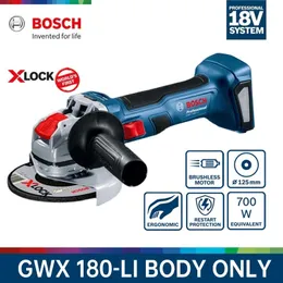 Tools Bosch X LOCK Angle Grinder Rechargeable Brushless Angle Grinder Portable Cutting Machine 18V Brushless Power Tool GWX180Li solo
