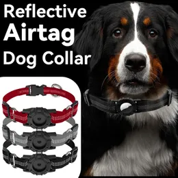 Airtag hundkrage, integrerad hundkrage med Apple Airtaghållare, reflekterande GPS Cat Collar, Lightweight Tracker Cat Collar för Girl Boy Cats, Kittens och valpar