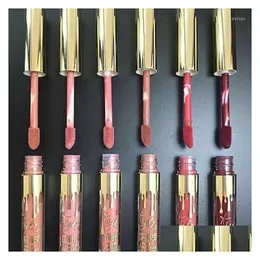 Lip Gloss 6 Set Kylie Non-لا لا تنيق من الذهب لا يتلاشى رطبة الشفاه السائل غير اللامع صبغة كورية من الصبغة.