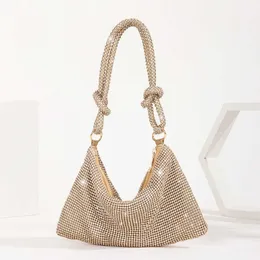 Evening Bags Soft Bucket Design Women Rhinestones Female Day Clutch Diamonds Zipper Hot High Qualit 230427